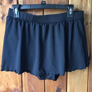 Catalina Swimwear Skirt Bottom 1X Black Ruffled Hem